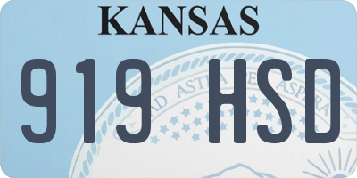 KS license plate 919HSD