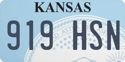 KS license plate 919HSN