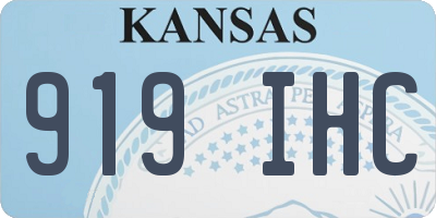 KS license plate 919IHC
