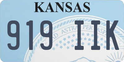 KS license plate 919IIK