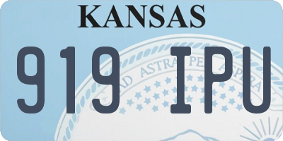KS license plate 919IPU