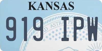 KS license plate 919IPW