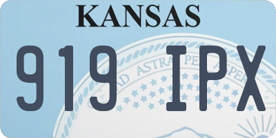 KS license plate 919IPX