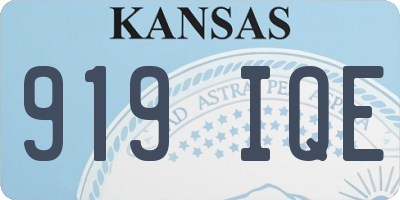 KS license plate 919IQE