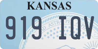 KS license plate 919IQV