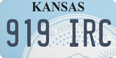 KS license plate 919IRC