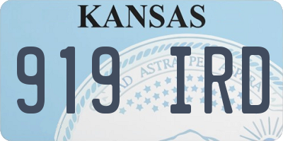 KS license plate 919IRD
