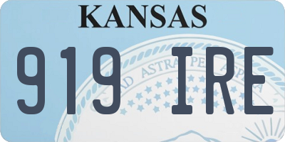 KS license plate 919IRE