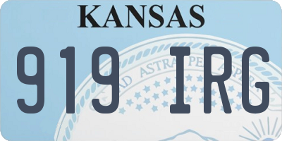 KS license plate 919IRG