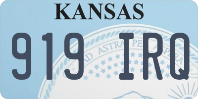 KS license plate 919IRQ
