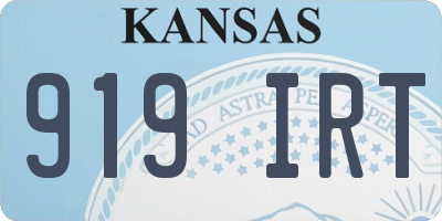 KS license plate 919IRT