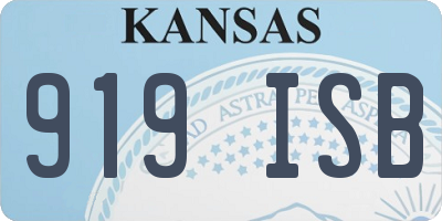 KS license plate 919ISB