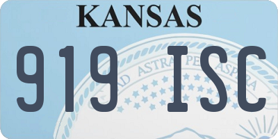 KS license plate 919ISC
