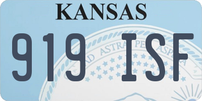 KS license plate 919ISF