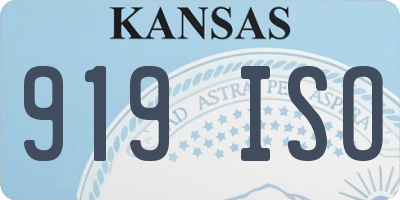 KS license plate 919ISO
