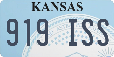 KS license plate 919ISS