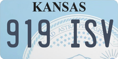 KS license plate 919ISV