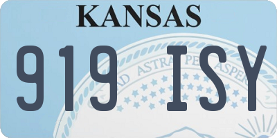 KS license plate 919ISY