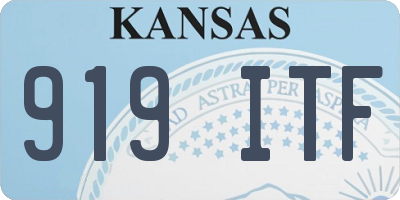 KS license plate 919ITF