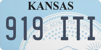 KS license plate 919ITI