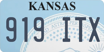 KS license plate 919ITX