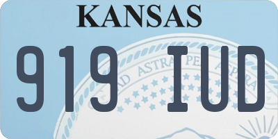 KS license plate 919IUD