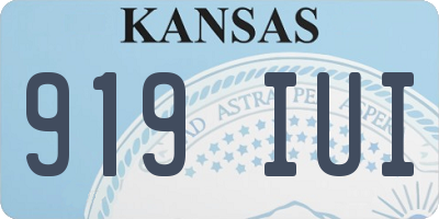 KS license plate 919IUI