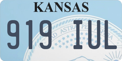 KS license plate 919IUL