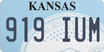 KS license plate 919IUM