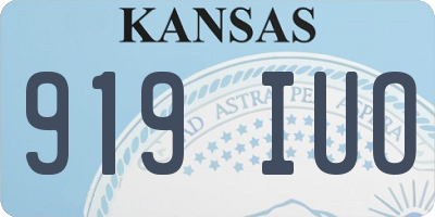 KS license plate 919IUO
