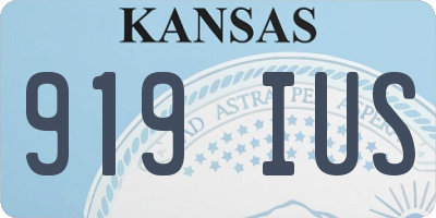 KS license plate 919IUS