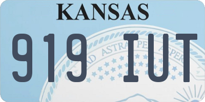KS license plate 919IUT