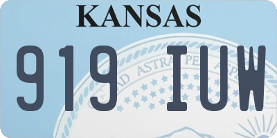 KS license plate 919IUW