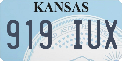 KS license plate 919IUX
