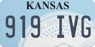 KS license plate 919IVG
