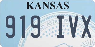 KS license plate 919IVX