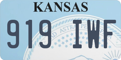 KS license plate 919IWF