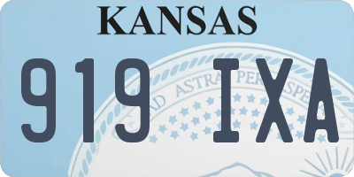 KS license plate 919IXA
