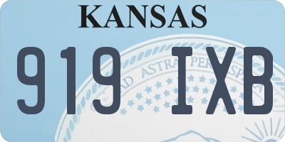 KS license plate 919IXB