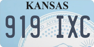 KS license plate 919IXC