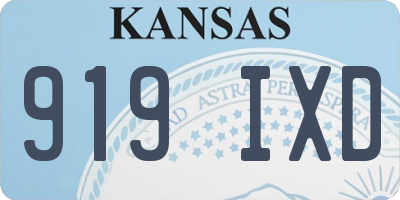 KS license plate 919IXD