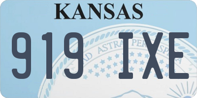 KS license plate 919IXE
