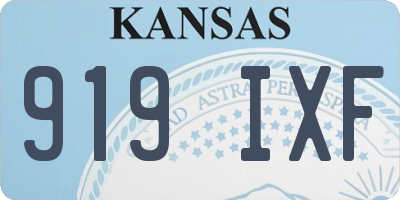 KS license plate 919IXF