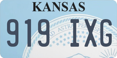 KS license plate 919IXG