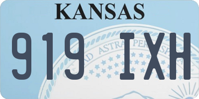 KS license plate 919IXH