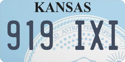 KS license plate 919IXI