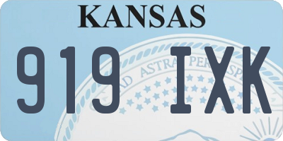 KS license plate 919IXK