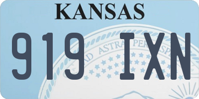 KS license plate 919IXN