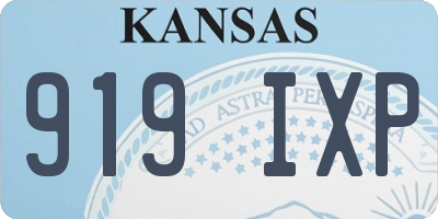KS license plate 919IXP