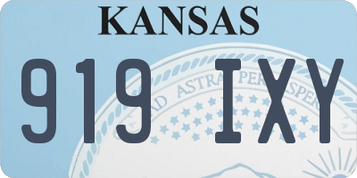 KS license plate 919IXY